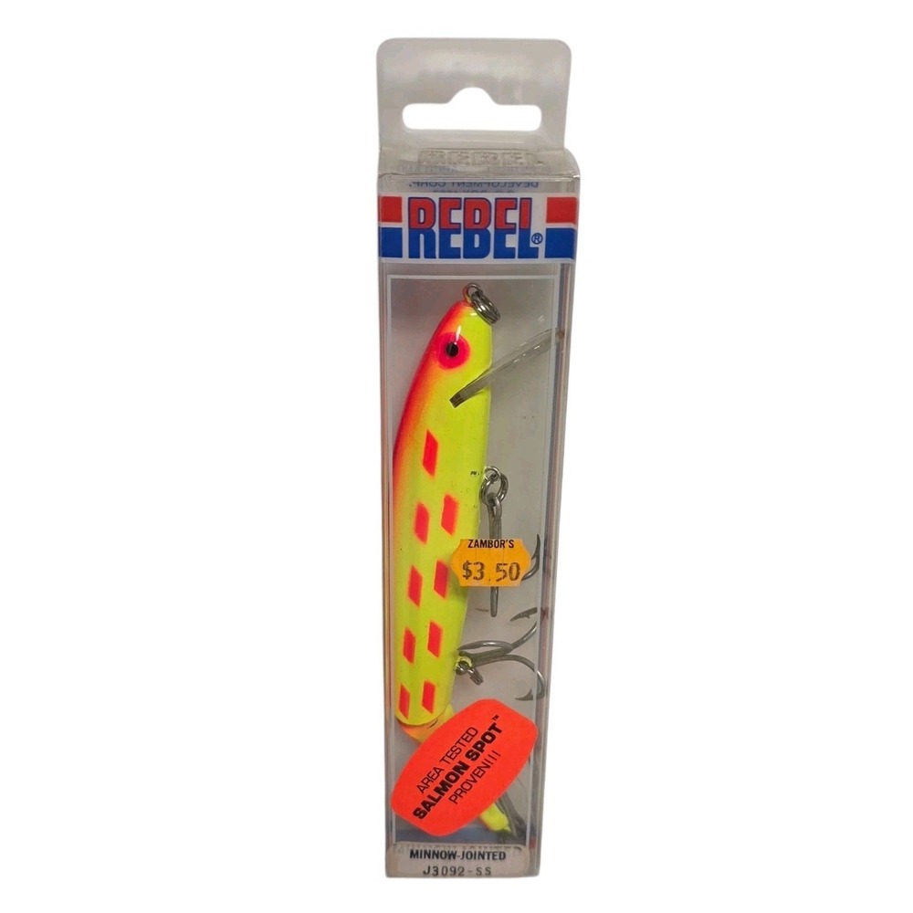 Rebel Steelhead Salmon Series JOINTED Minnow Fishing Lure ORANGE YELLOW NEW 3092